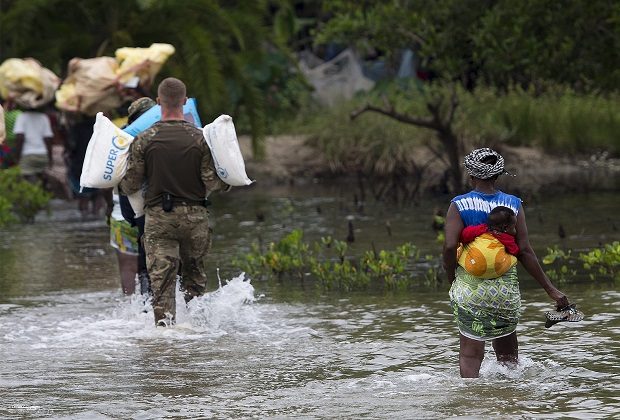 People providing humanitarian aid.