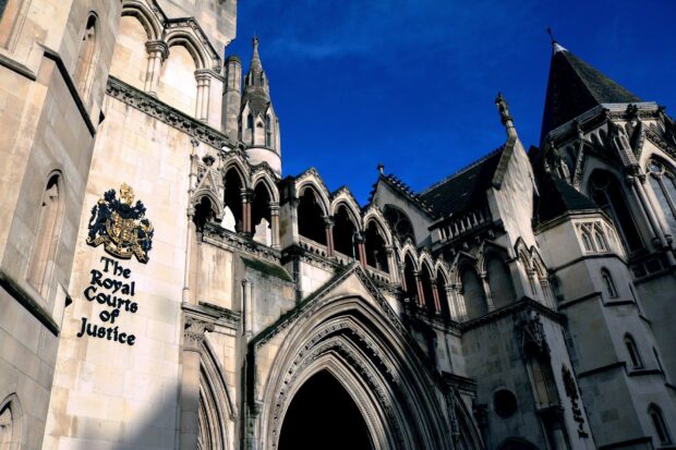 A photograph of the High Court in London.